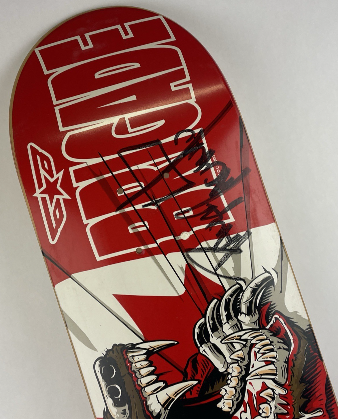 Signed Powell Paul Machnau 1st Pro Model Sample Skateboard Deck Grizzly Bear
