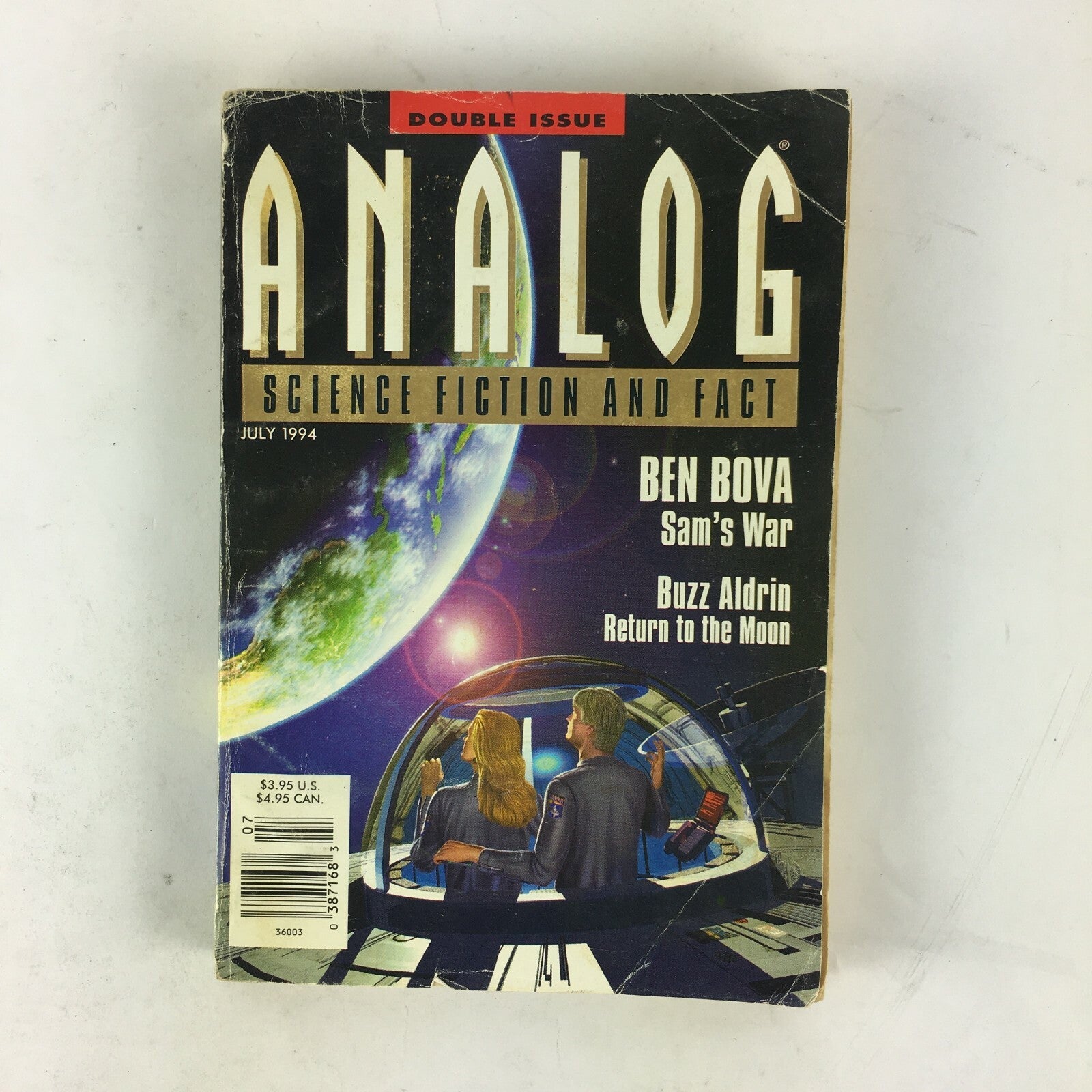 July 1994 Analog Science Fiction Fact Magazine Ben Bova Sam's War Buzz Aldrin 