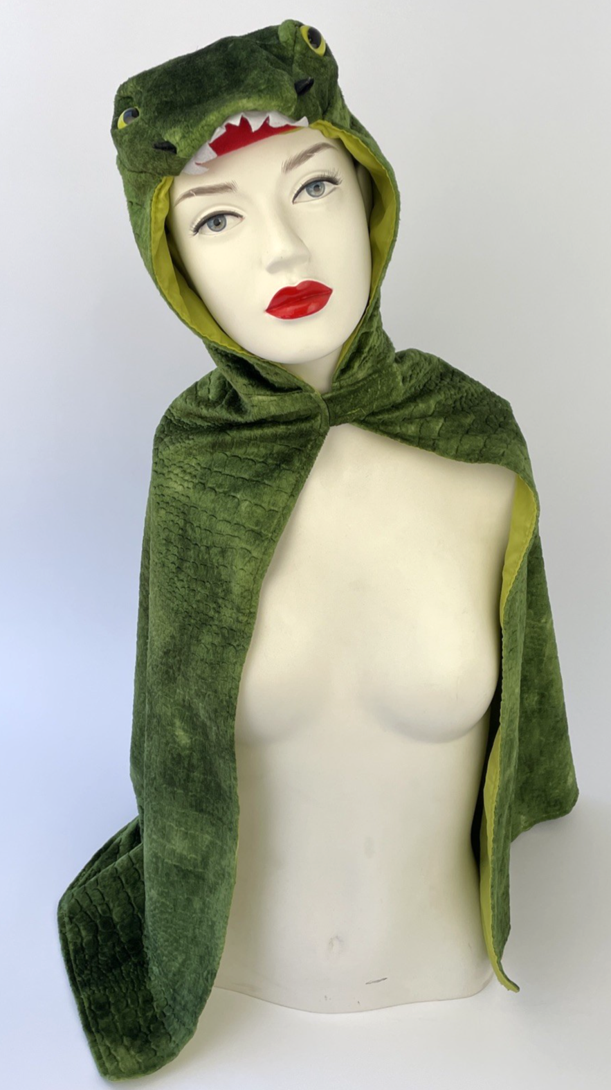 Great Pretenders T-Rex Dinosaur Snake Hooded Cape for Kids 4-5 Play Dress-Up VGC