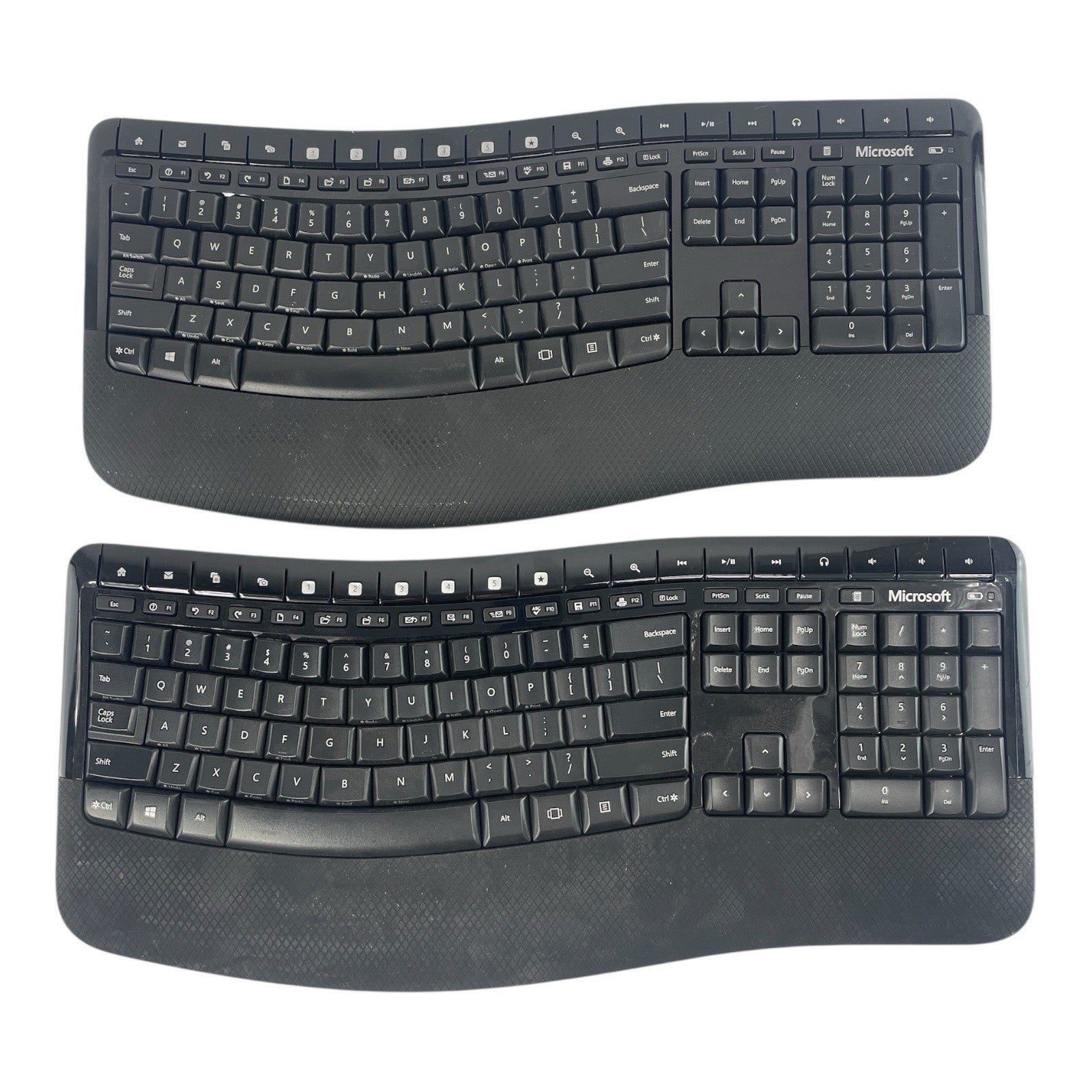 Lot of 2: Microsoft Comfort 5050 Wireless Ergonomic Keyboard 5KV-00001 No Dongle