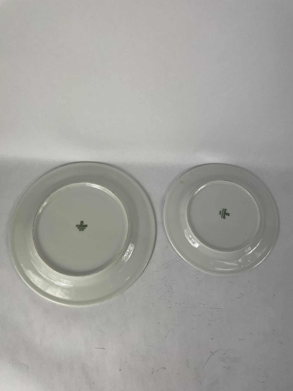 Lot of 2: Vintage Schonwald Germany White Serving Plates 4291  9291