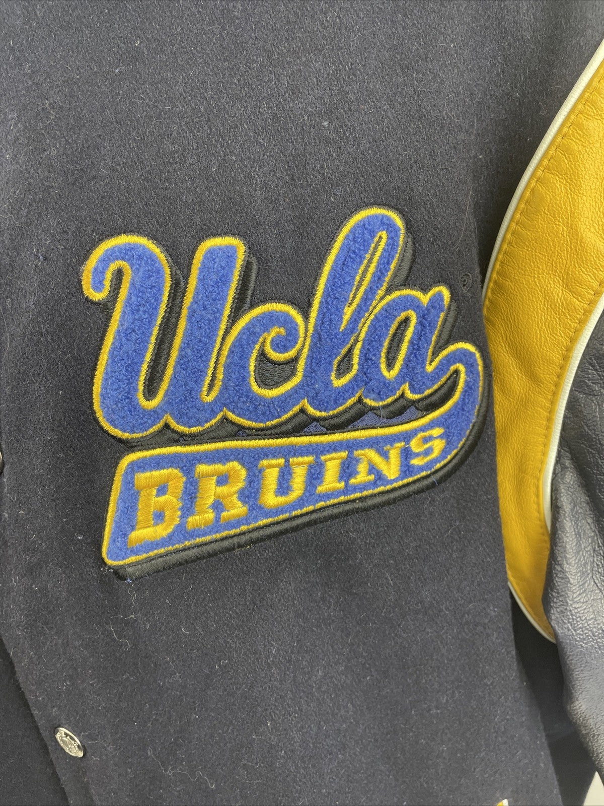 VTG 90's UCLA Bruins Wool Leather Letterman Varsity Jacket Large Reversible VGC