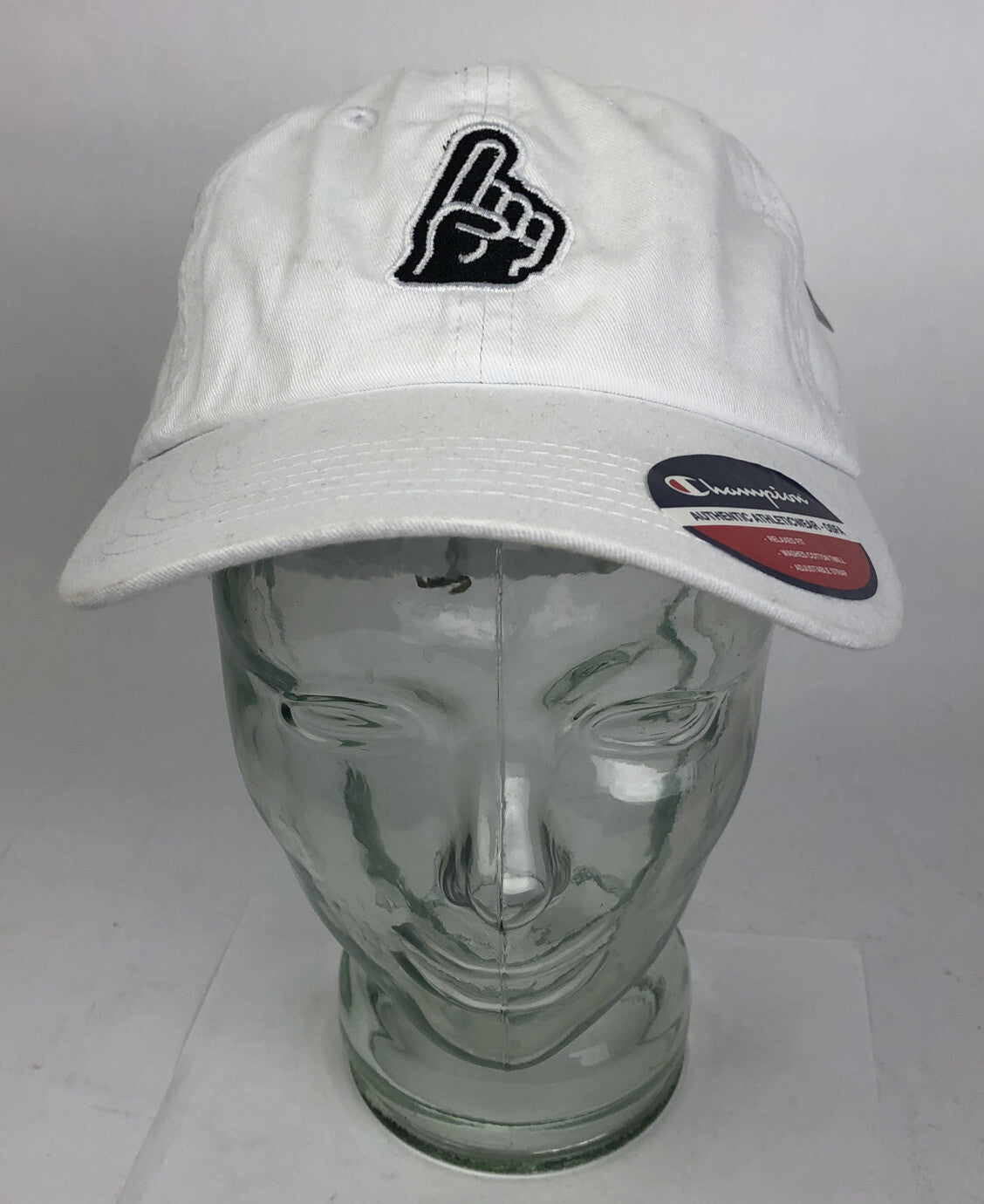 Champion Authentic Athletic-wear OSFA Adjustable White #1 Finger Logo Cotton Hat