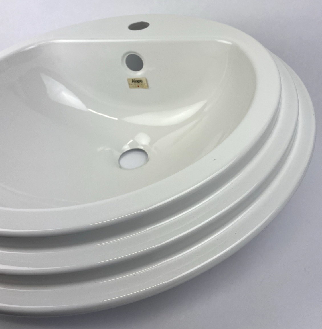 Alape Ceramostahl top mount Bathroom Designer Sink Glossy White OD 535mm 21"