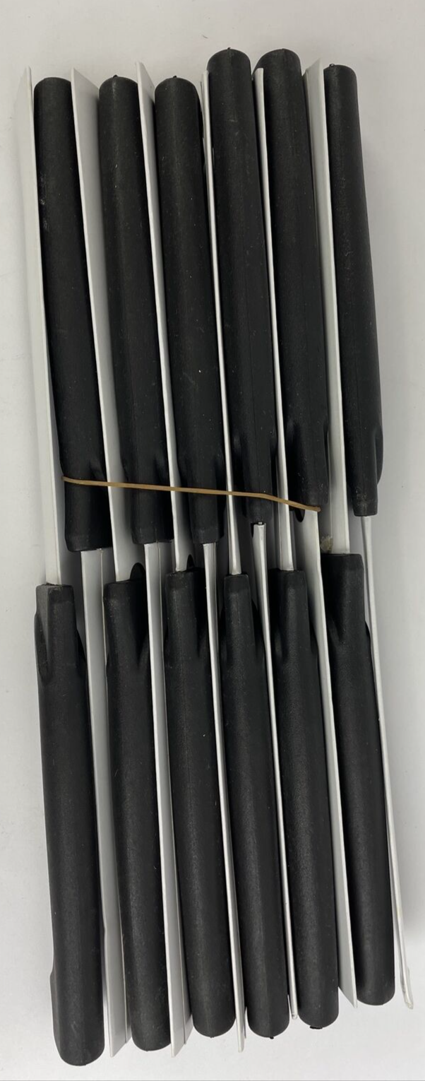 Lot 12 x Don 4.5" Blade Point Tip Black Plastic Handle Steak Knive Set Quality