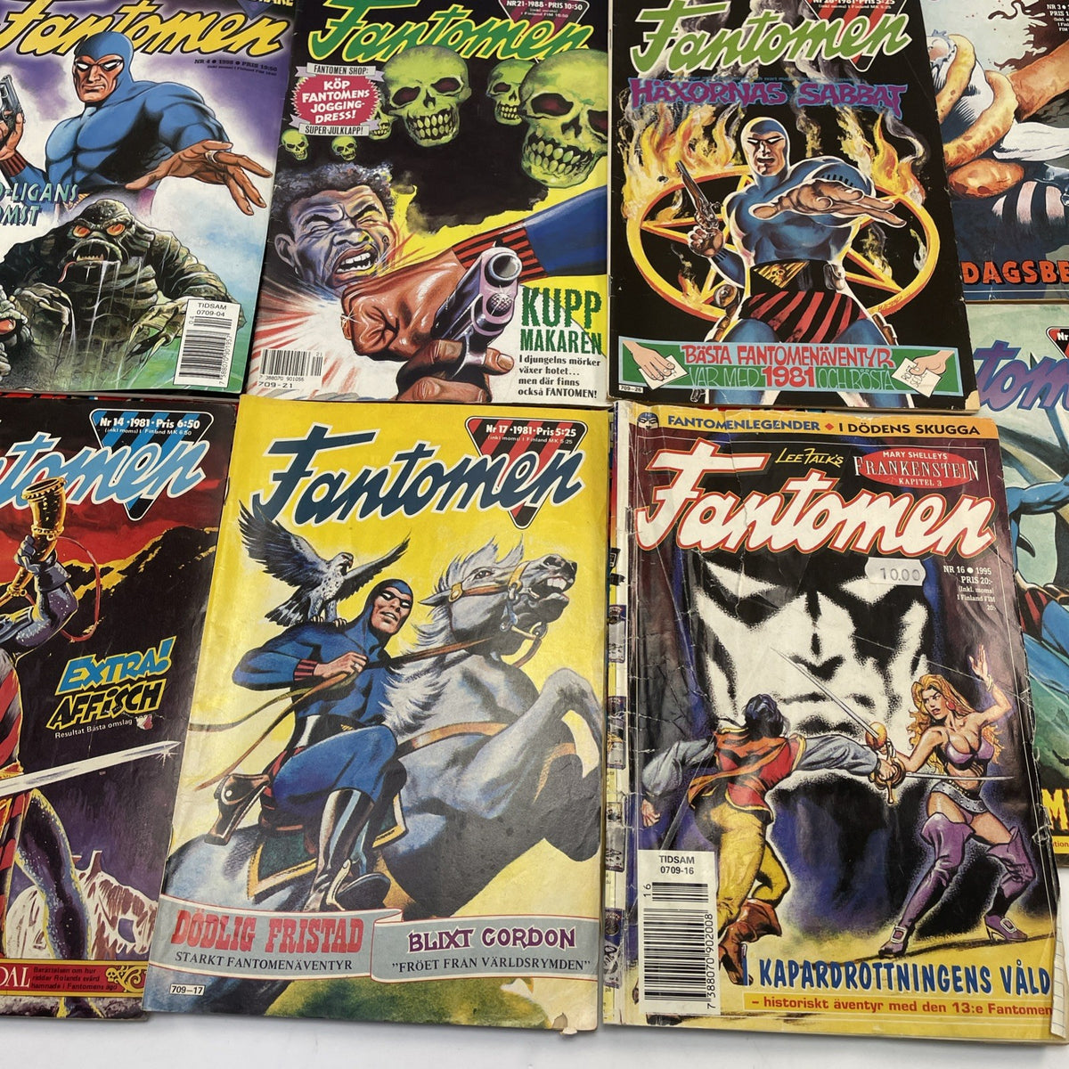FANTOMEN Swedish Phantom Comic Lot  18 issues assorted years and condition