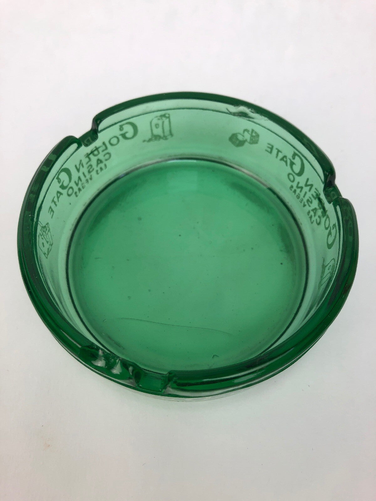 Vintage RARE Golden Gate Casino Las Vegas light green ash tray - FSTSHP