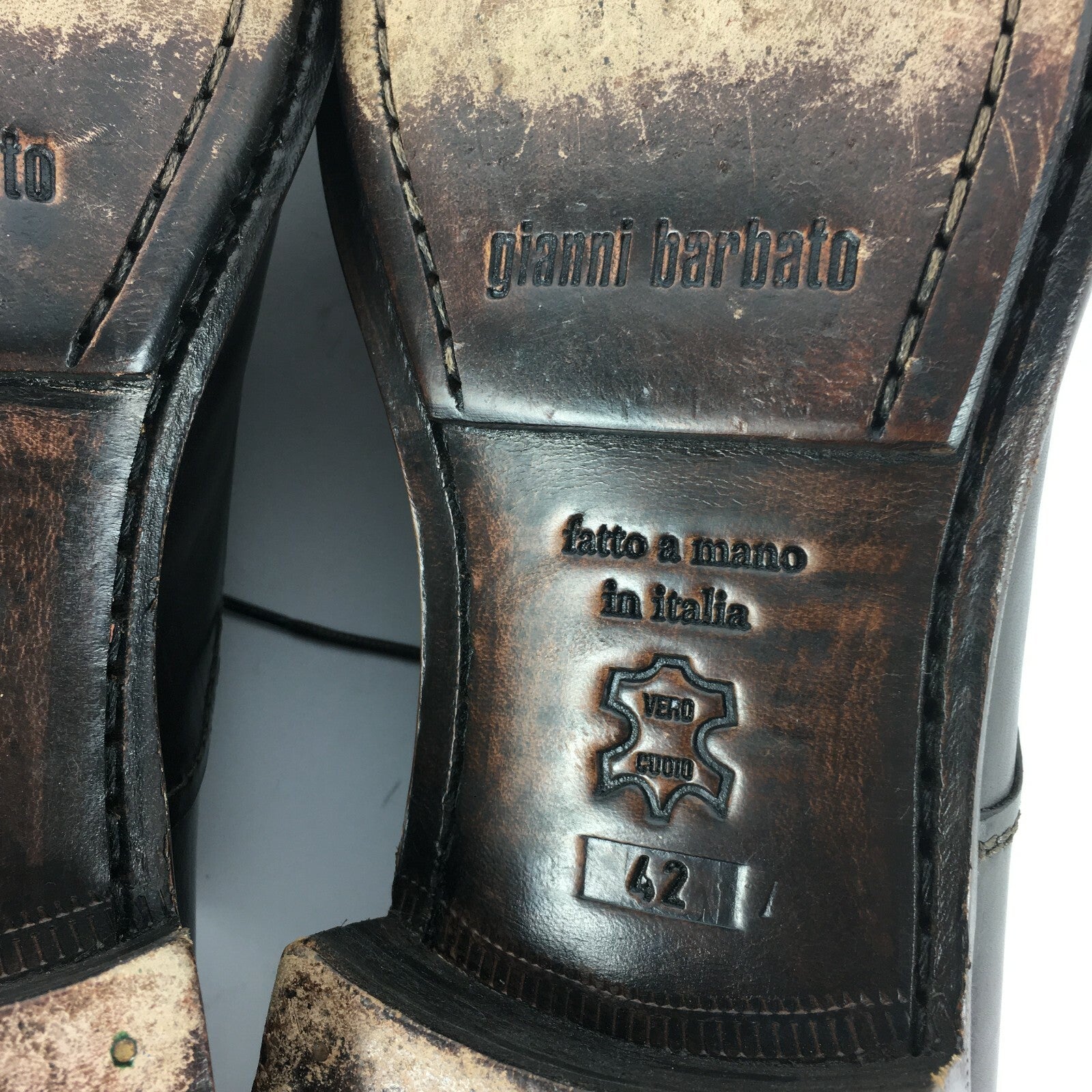 Genuine Gianni Barbato Stylish Derby Style Black Shoes for Men Size 42