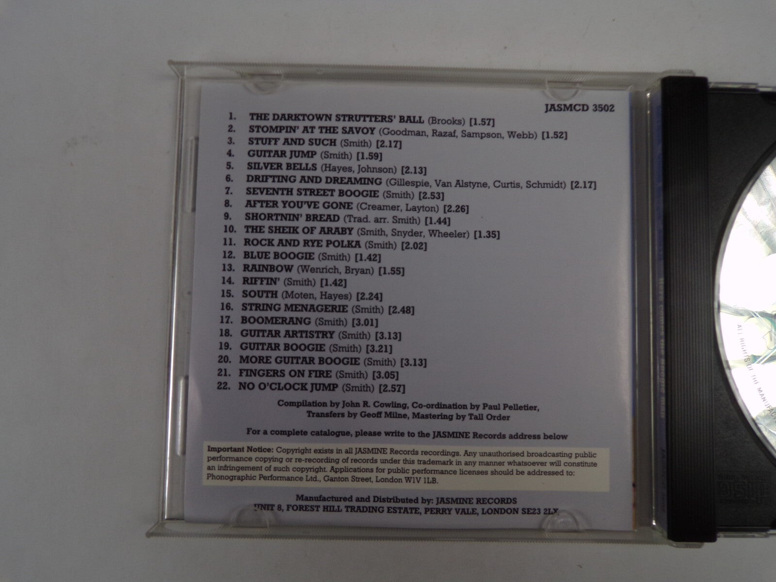 Arthur 'Guitar Boogie' Smith Here Comes The Boogie Man Stuff And Such CD#42