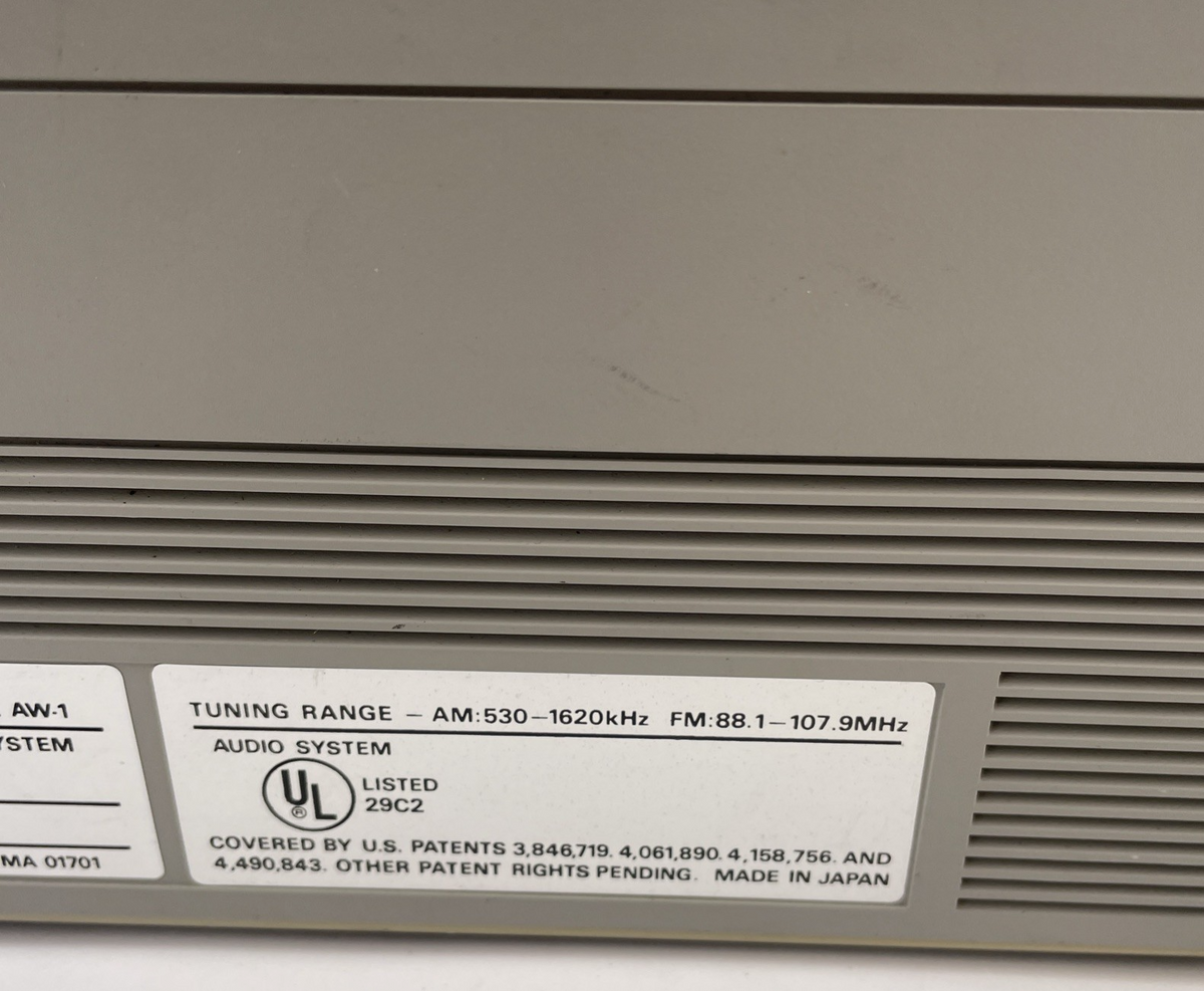 Bose Acoustic Wave AW-1 System AM FM Radio Cassette w Power Cord- PARTS & REPAIR