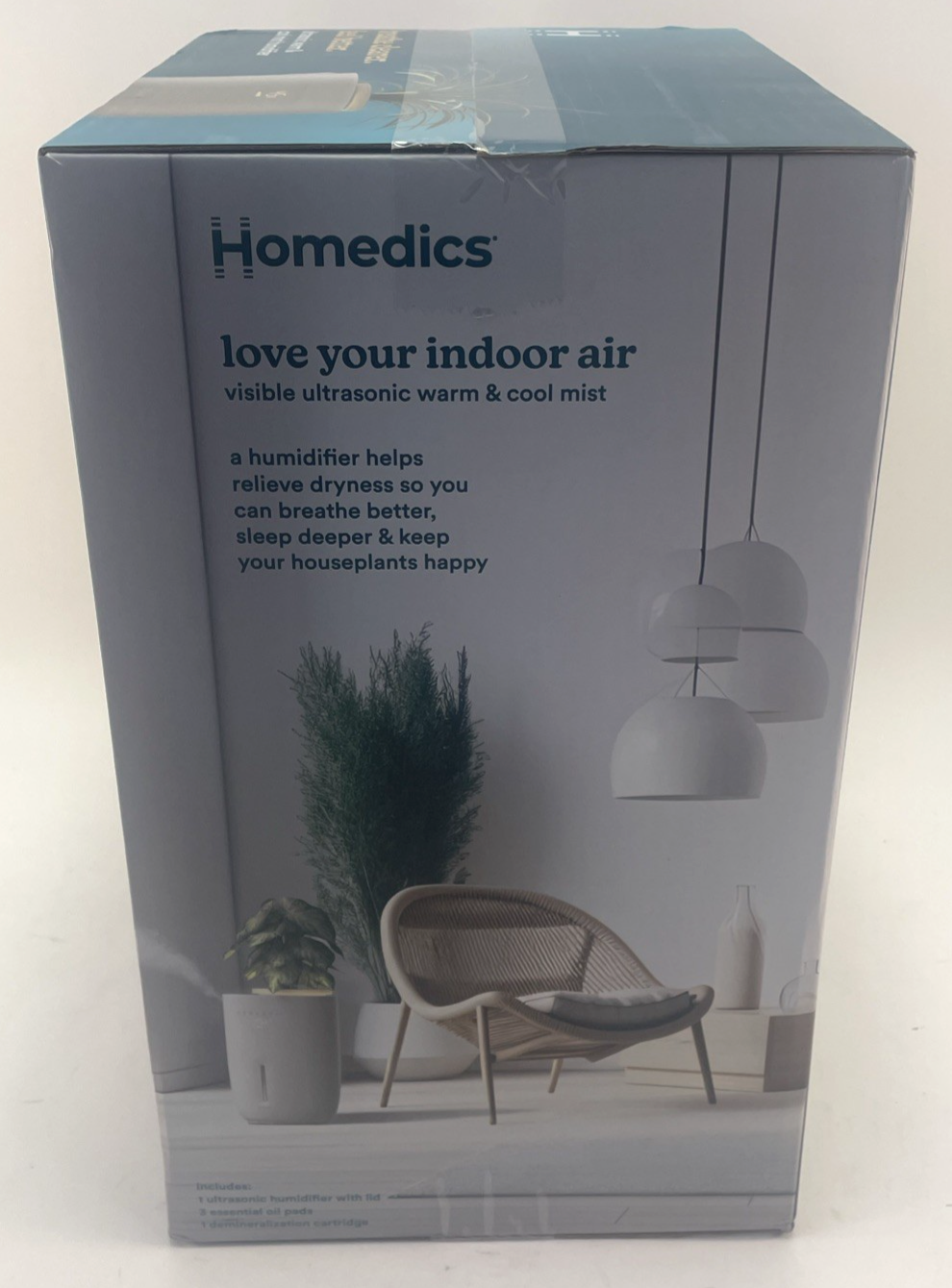 Homedics Natura Ultrasonic Warm & Cool Mist Humidifier 1.3-Gal for Taupe Planter