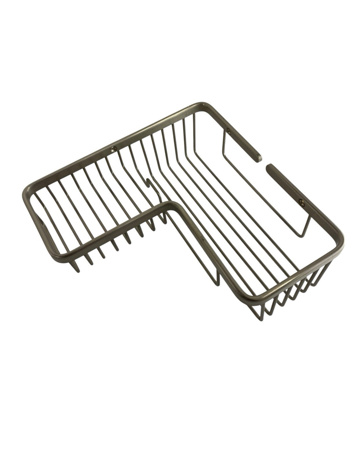 AquaBrass Large Corner Shower Basket Shelf Brushed Nickel 2037