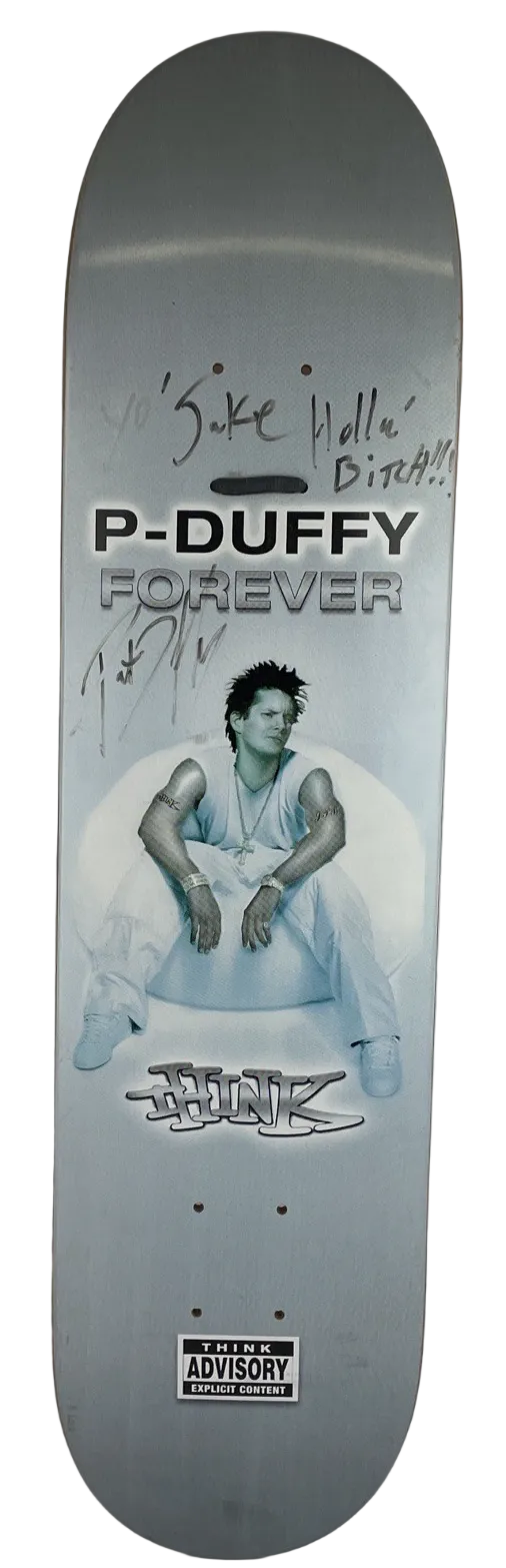 Very RARE Pat Duffy Think P-DIDDY Skateboard SK8 Deck Personalized AUTOGRAPHED