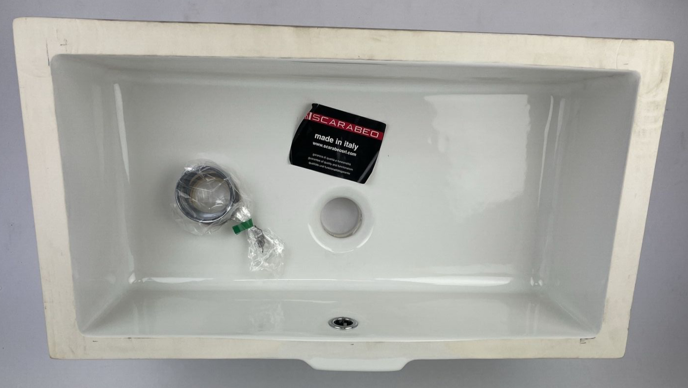 Nameeks Scarabeo 8091 No Hole 22-5/16" Ceramic Undermount Bathroom Sink White