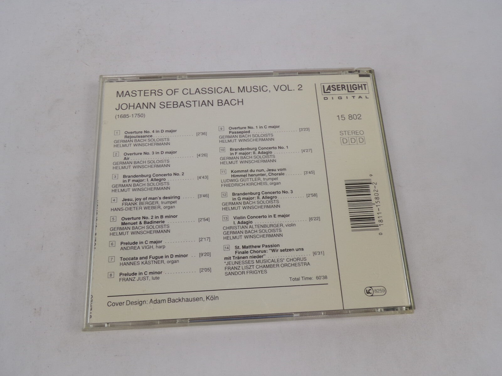 Masters Of Classical Music JS Bach Prelude in C minor Violin Concerto CD#71