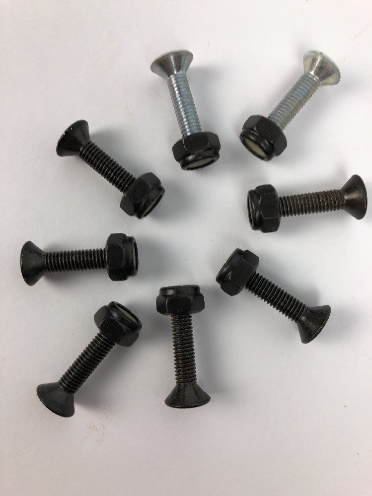 Grind King 7/8-inch Allen head skateboard hardware with glitter finish and two white bolts.