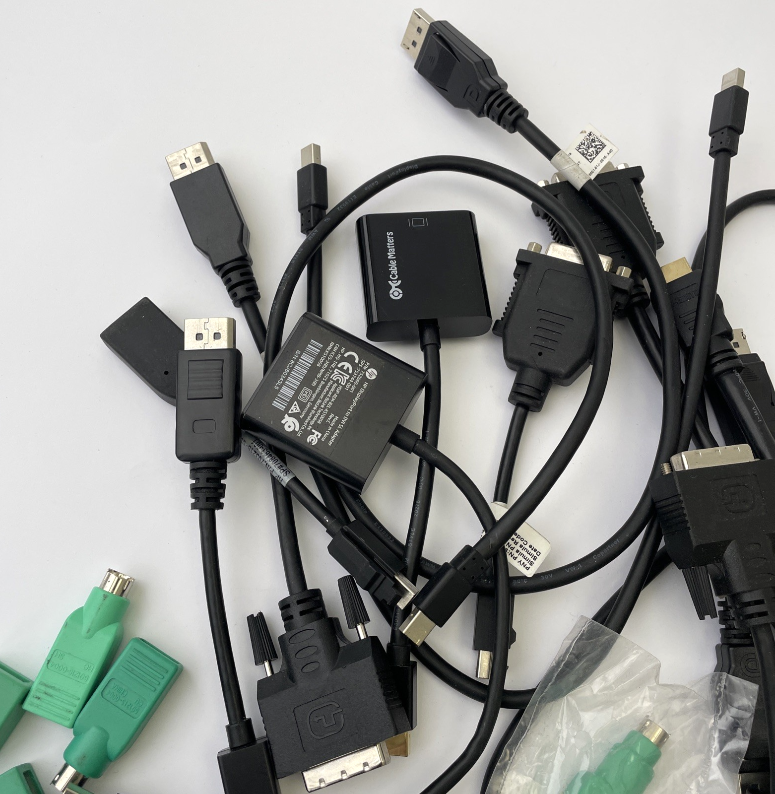 Lot of 50 + Vintage Computer Adapters PS2 to USB Microsoft Avago Apcon - LOOK