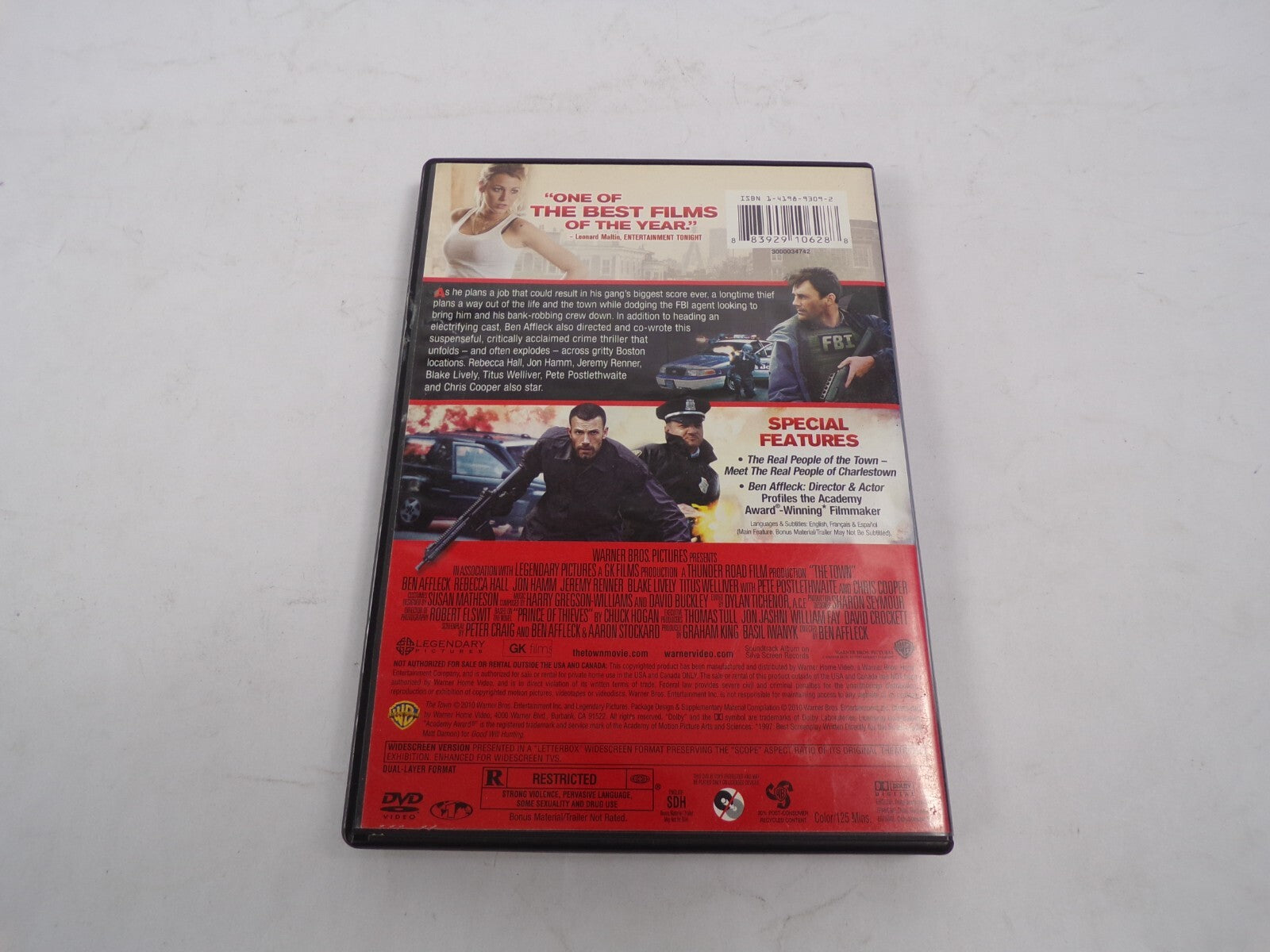 The Town Benaffleck  Rebeccahall Jonhamm Jeremyrenner Blakelively DVD Movies