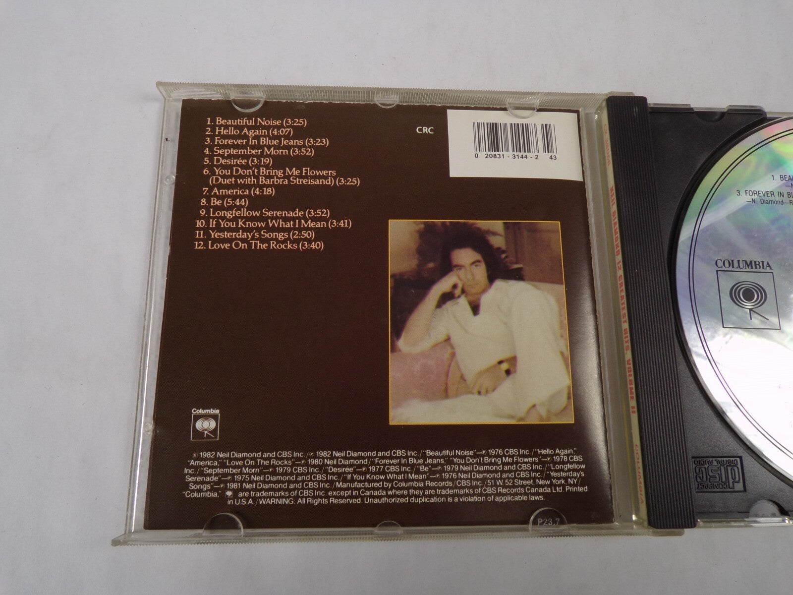 Neil Diamond 12 Greatest Hits Volume ll Beautiful Noise Hello Again Desire CD#55
