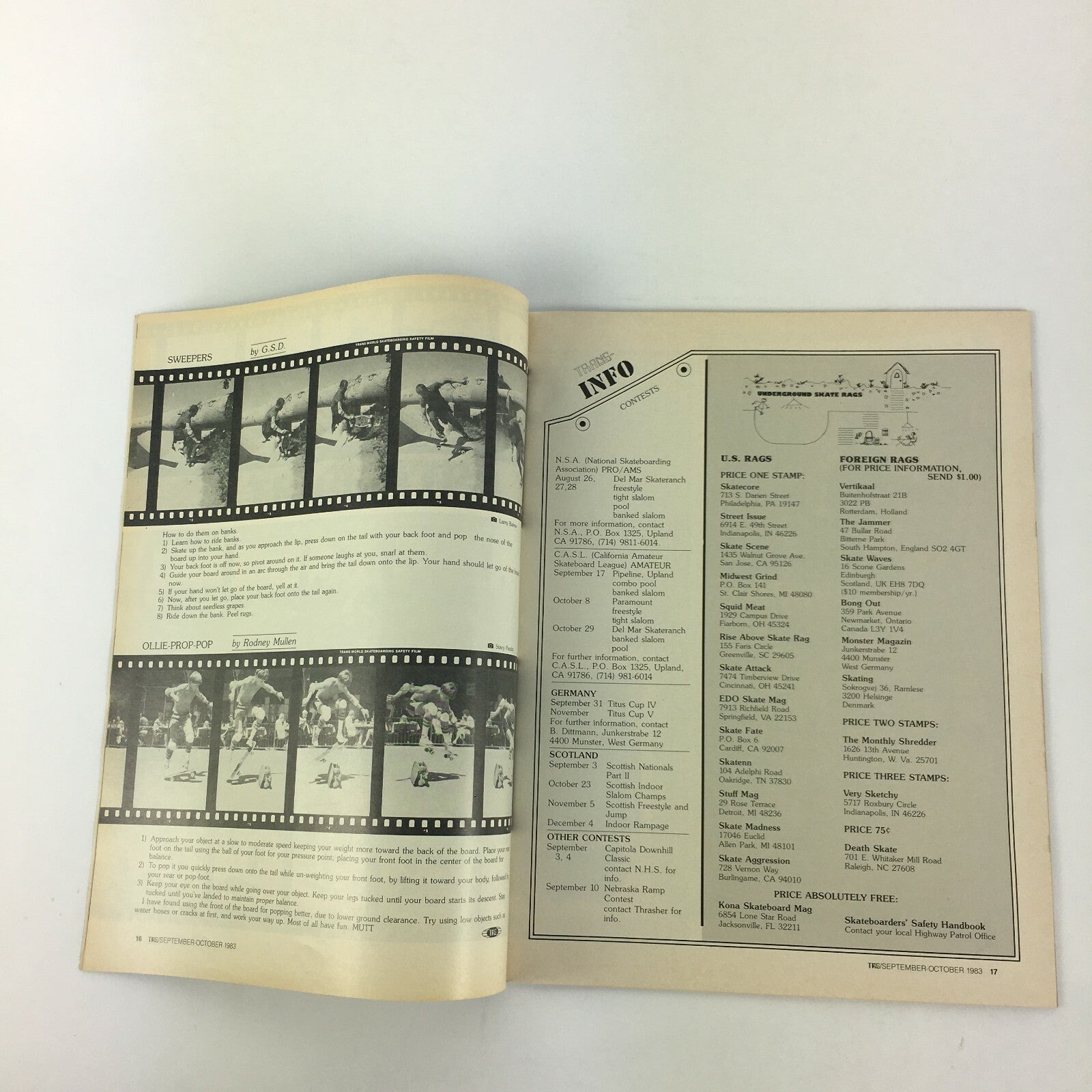 October 1983 Trans World Skateboarding Magazine Contest Issue
