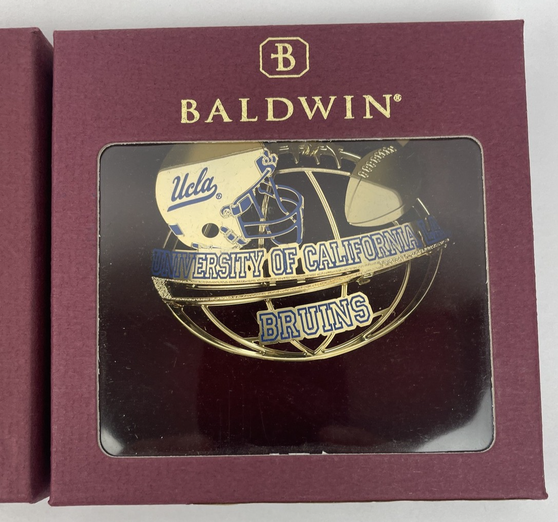 2-pack Baldwin UCLA Bruins Christmas ornaments University of California Los Angeles holiday decorations