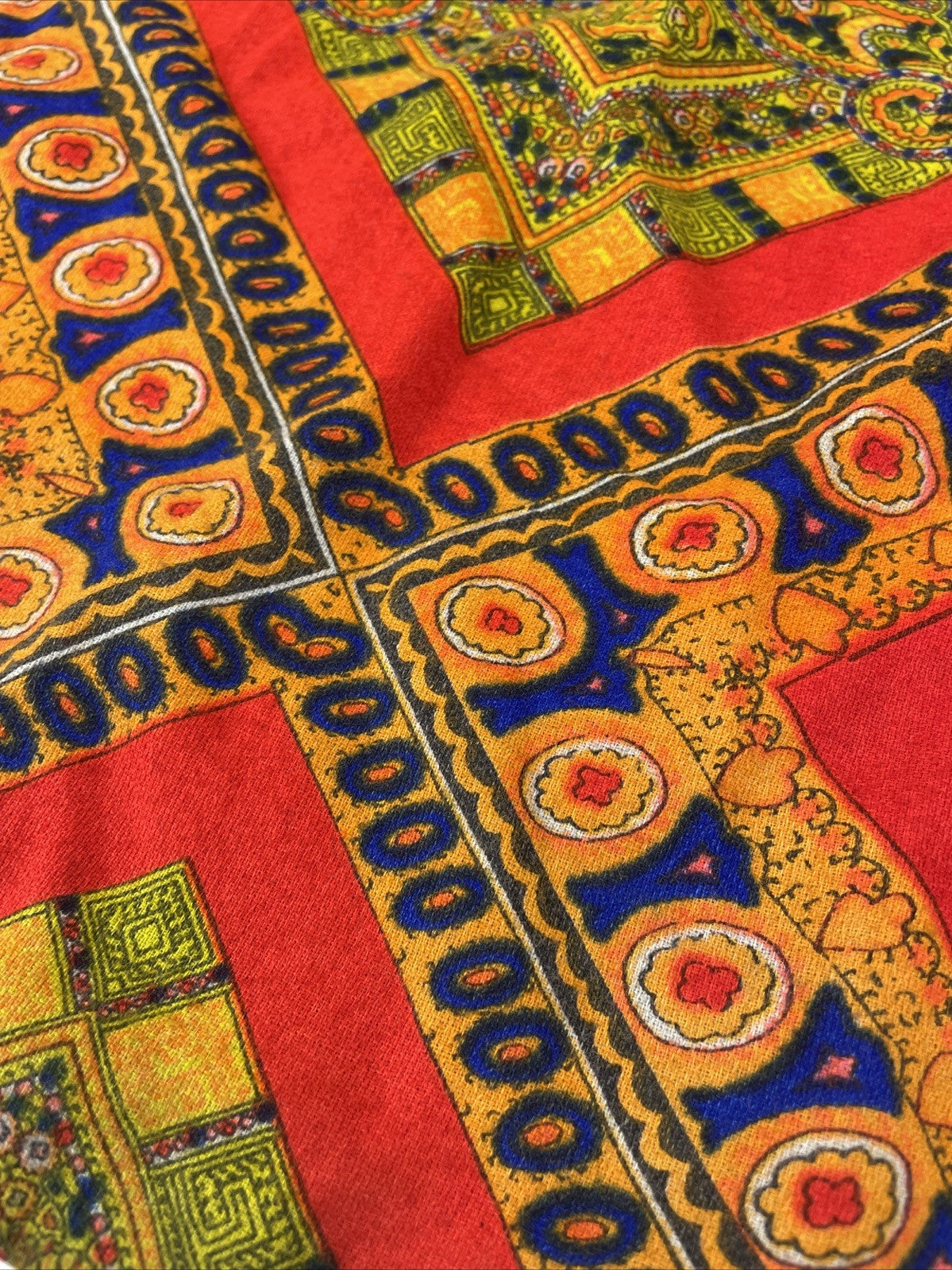 Caftan Kaftan Dress Orange Paisley Medallion Boho India OSFM - LOOK