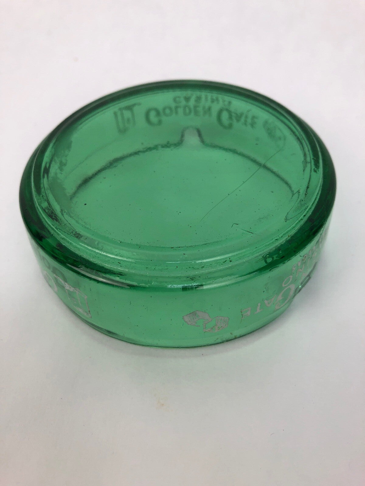 Vintage RARE Golden Gate Casino Las Vegas light green ash tray - FSTSHP