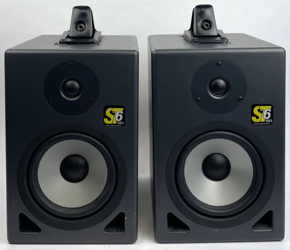 PAIR of KRK ST6 Passive Studio Monitors 2-Way 100W 8-Ohm Speakers w OMNI MOUNT