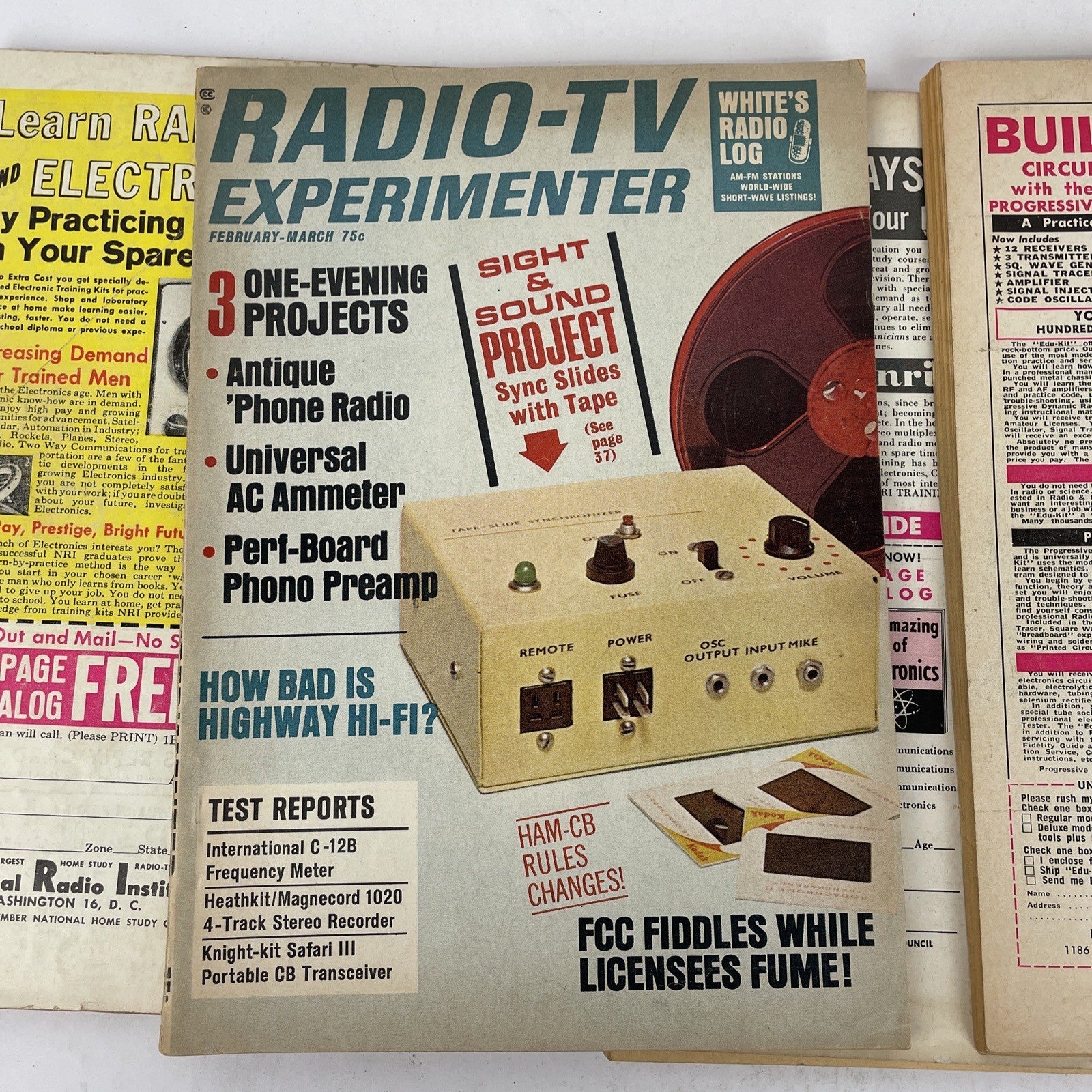 Lot of 5 x 1960's Radio-TV Experimenter Magazine Lot by Science and Mechanics