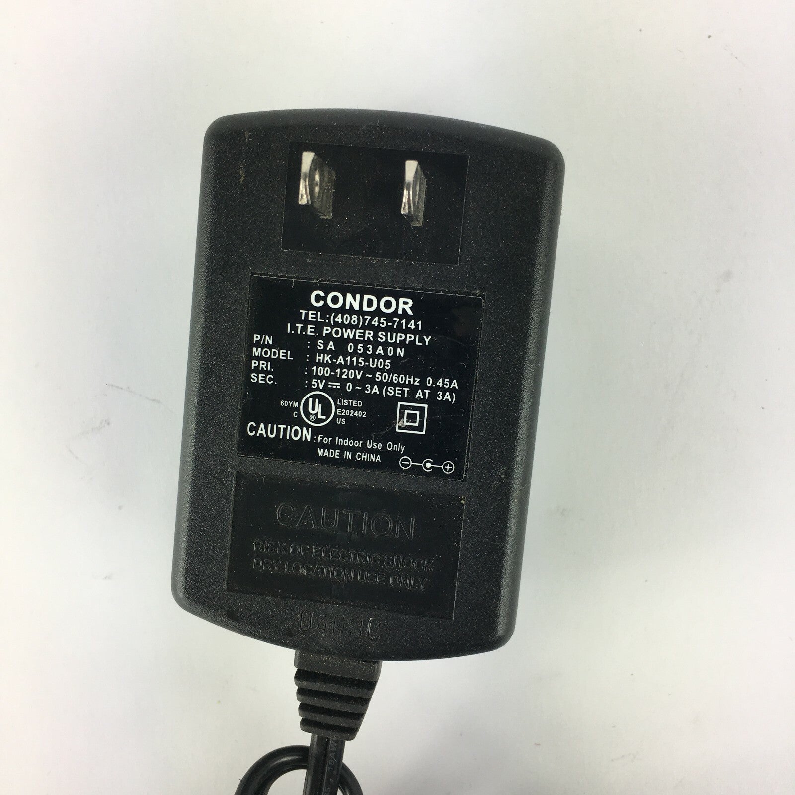 Genuine Condor HK-A115-UO5 Output 5V 3A Power Supply Adapter A56