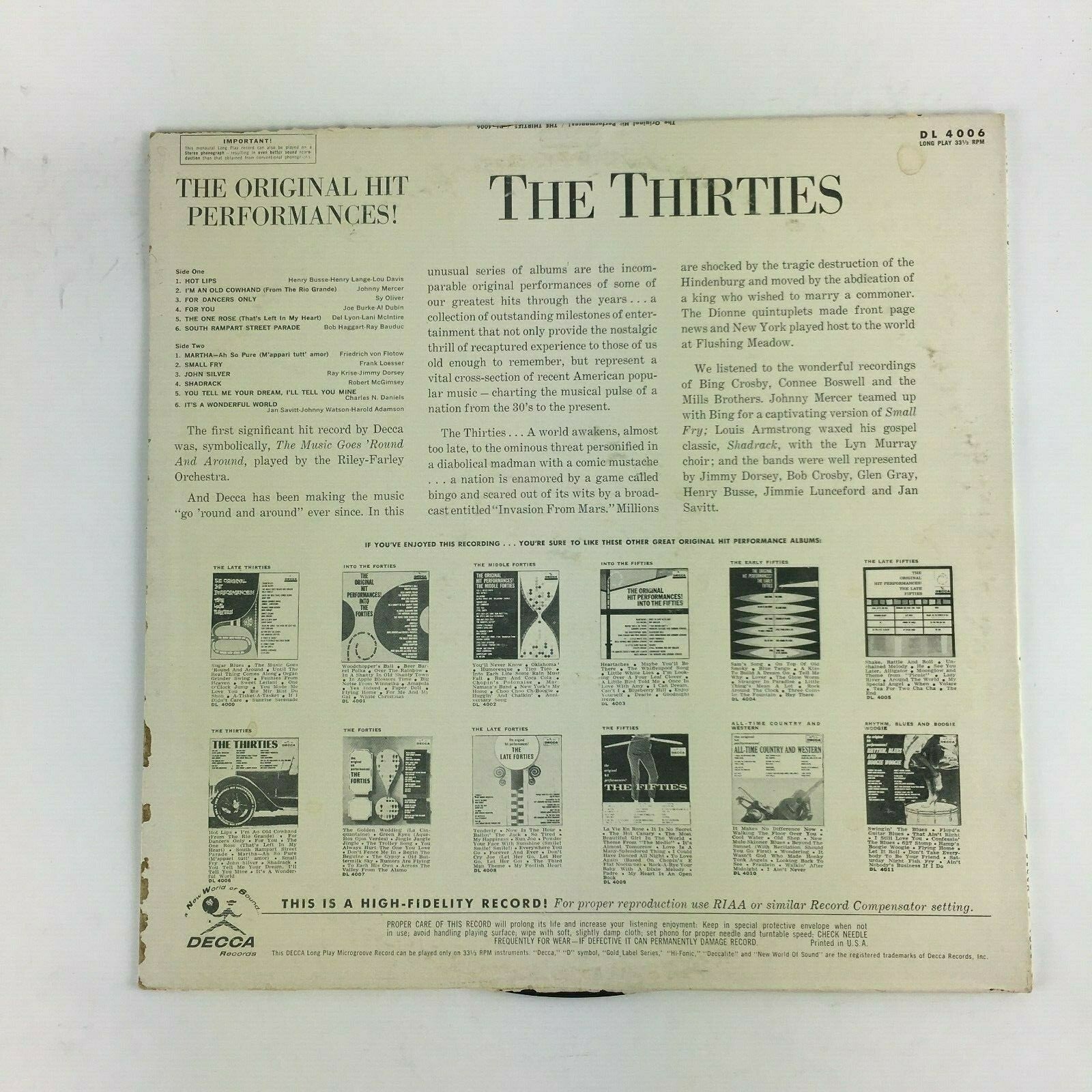 THE THIRTIES