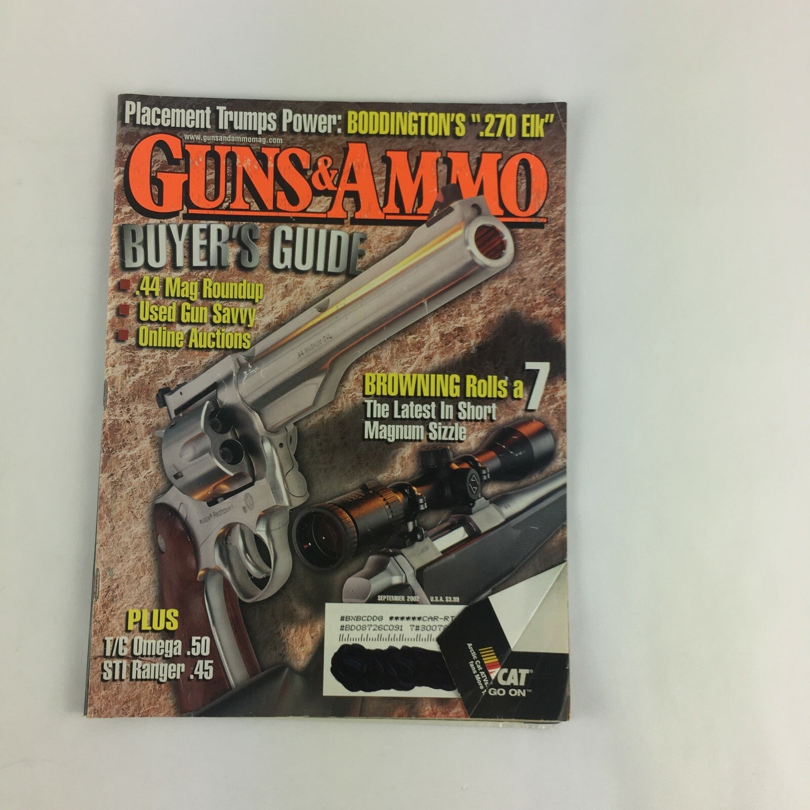 September 2002 Guns & Ammo Magazine Buyer's Guide .44 Mag Roundup Plus .50 .45