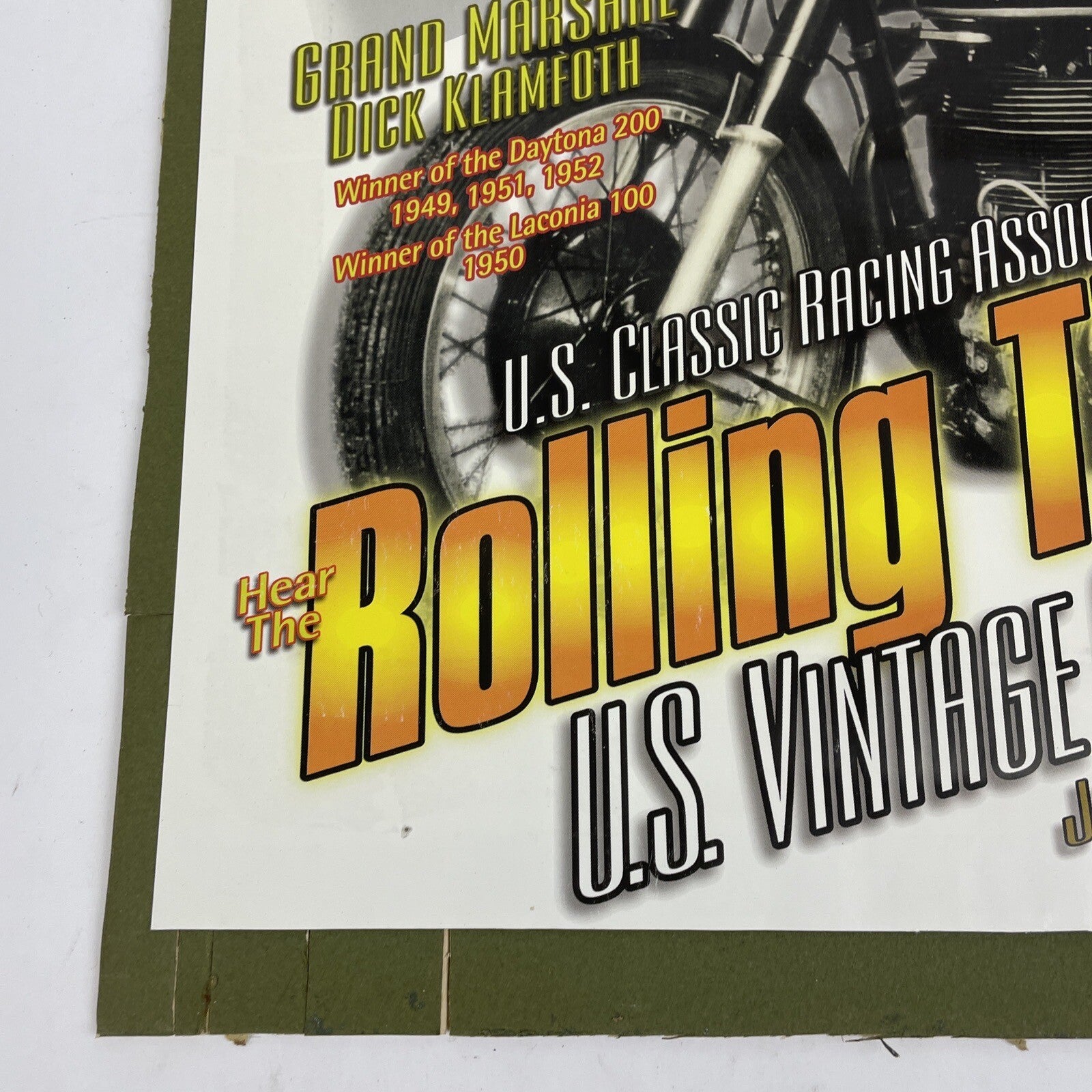 Norton Motorcycle Racing Poster Rolling Thunder U.S. Vintage Grand Prix Poster