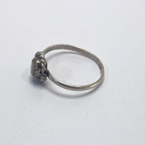Dainty Native American Minimalist Mother Pearl 925 Sterling Silver Ring Sz 5