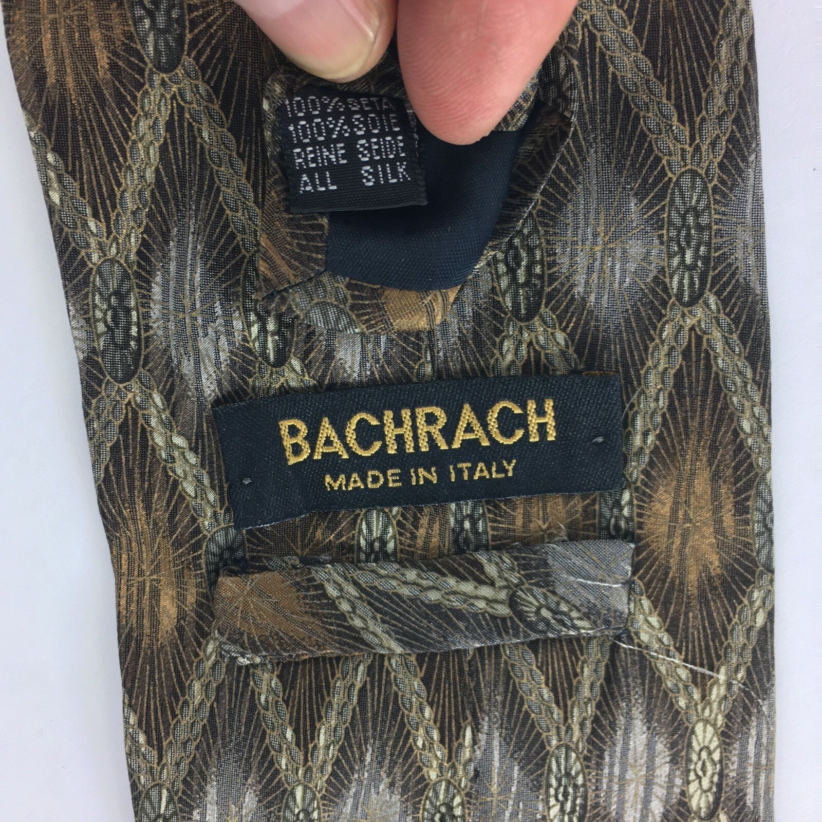Genuine Bachrach 100% Silk Handmade Stylish Formal/Casual Tie Multi Coloured