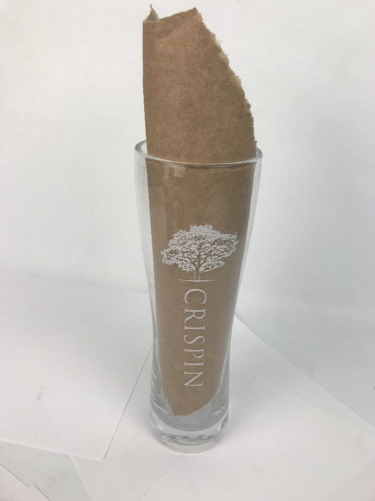 Crispin Hard Apple Cider Tall Pilsner Glass Rare USA RUGBY SPONSORED !!!