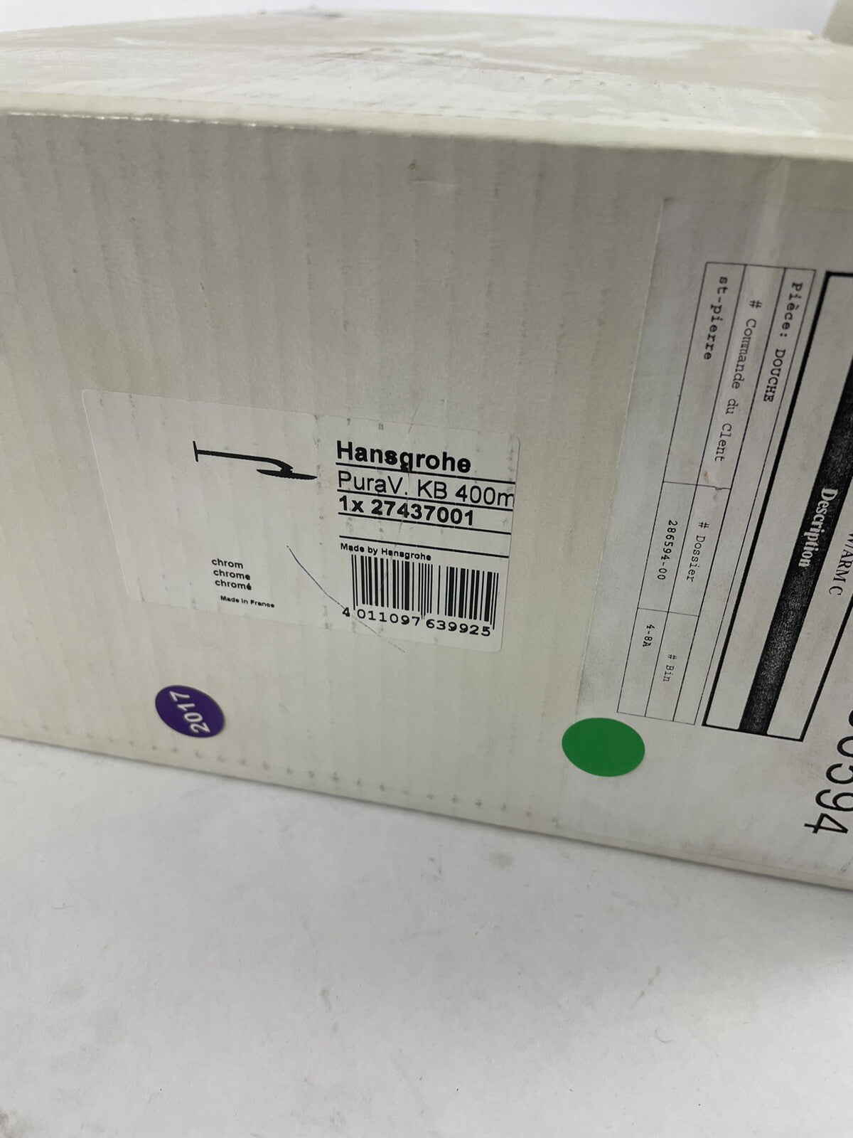 Hansgrohe 27437001 PuraVida Rain 2.5 GPM Chrome Pure Shower Head & Flange & Arm