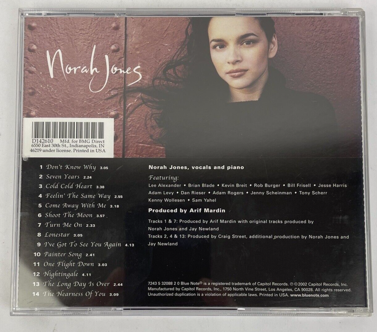 Norah Jones - Come Away With Me - Digital Audio CD 2003 Atlantic Records - JK
