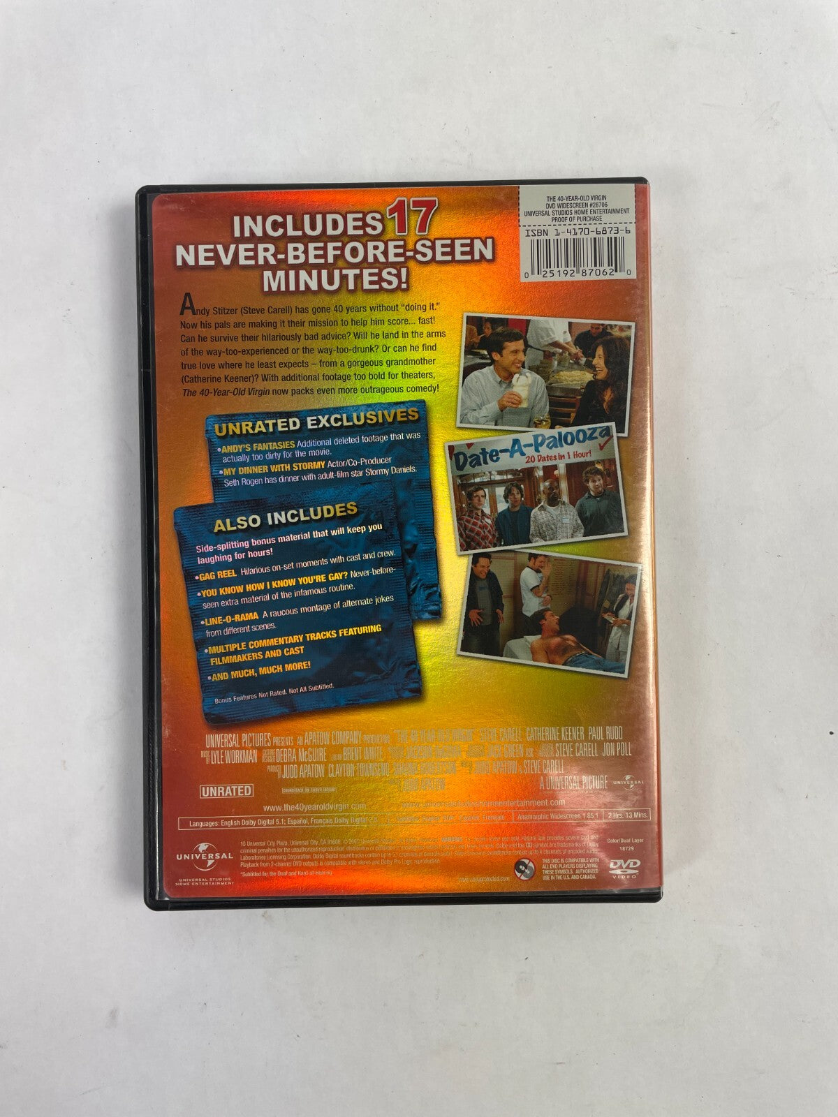 The 40 Year Old Virgin Unrated Now Lasts 17 Minutes Longer DVD Movie