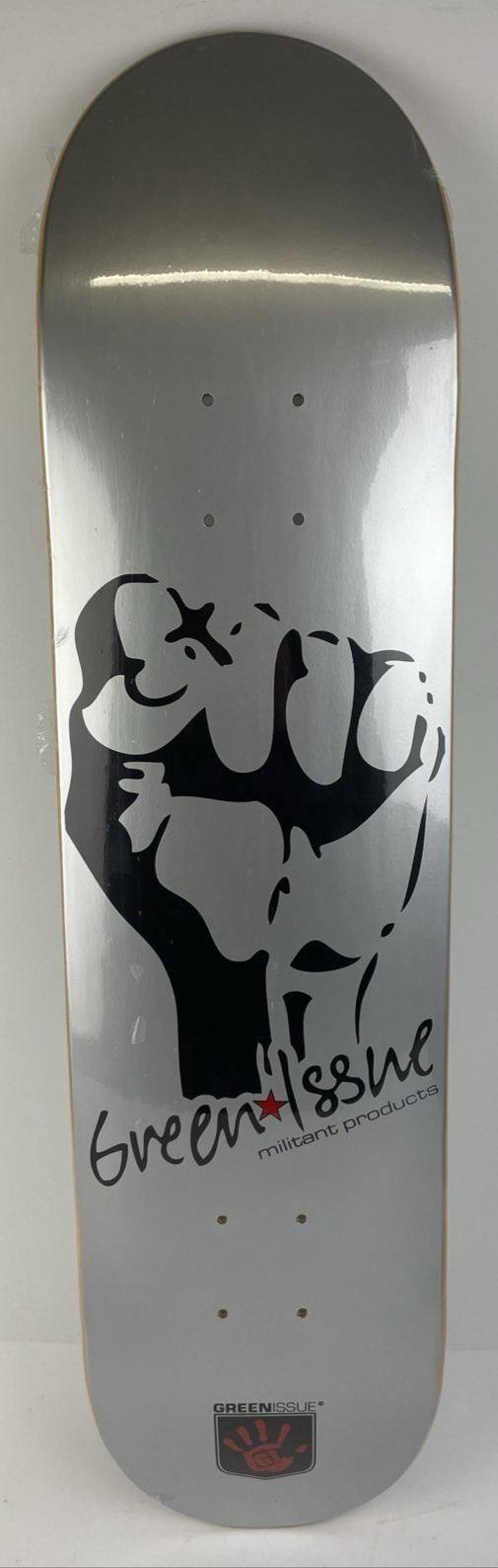 GREEN ISSUE Skateboards Black Fist Militant Products Skateboard Deck 7.75" Rare