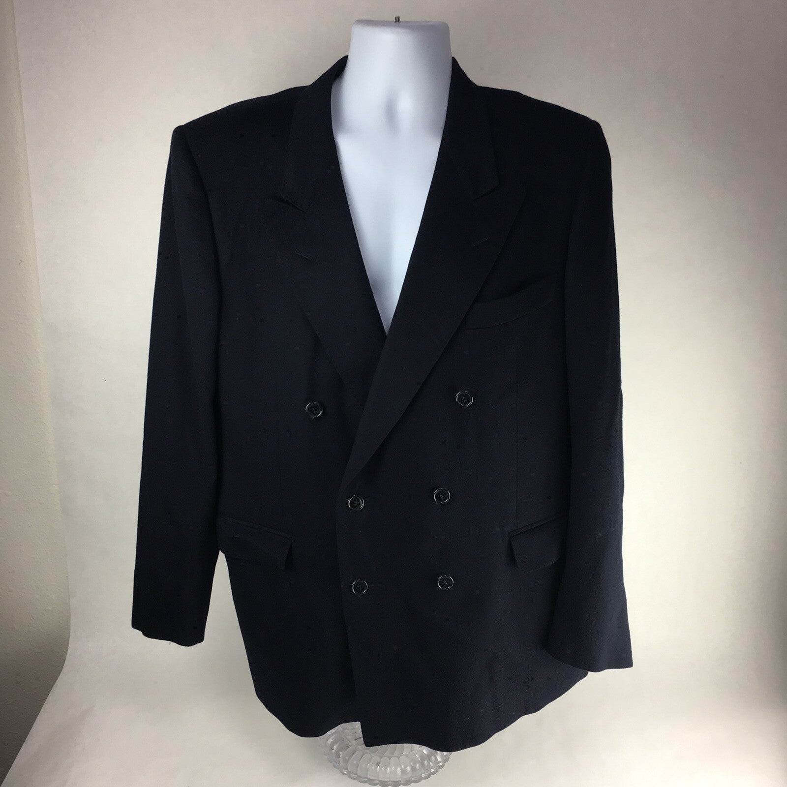 LORO PIANA Navy Blue 100% CASHMERE Blazer Sport Coat Jacket EU 58 Vintage
