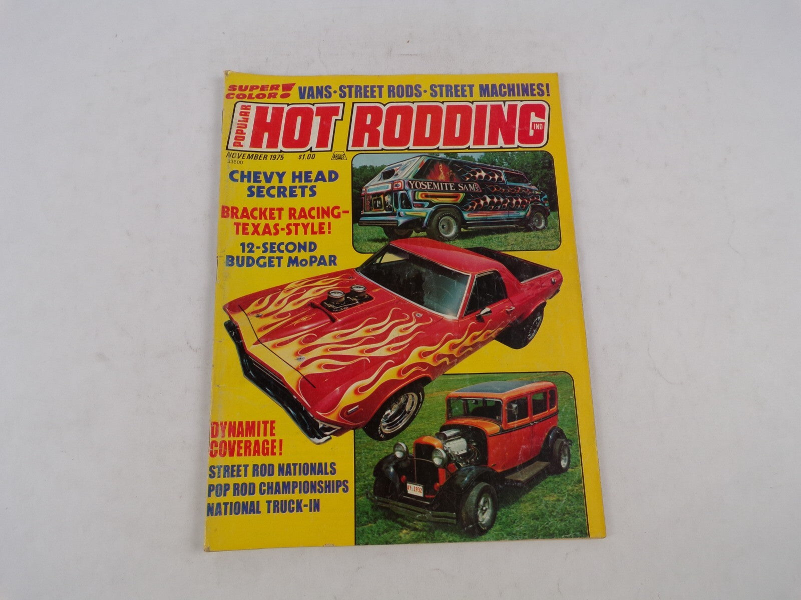 November 1975 Hot Rod Magazine Vans-Street Rods-Street Machines! Chevy Head Secr