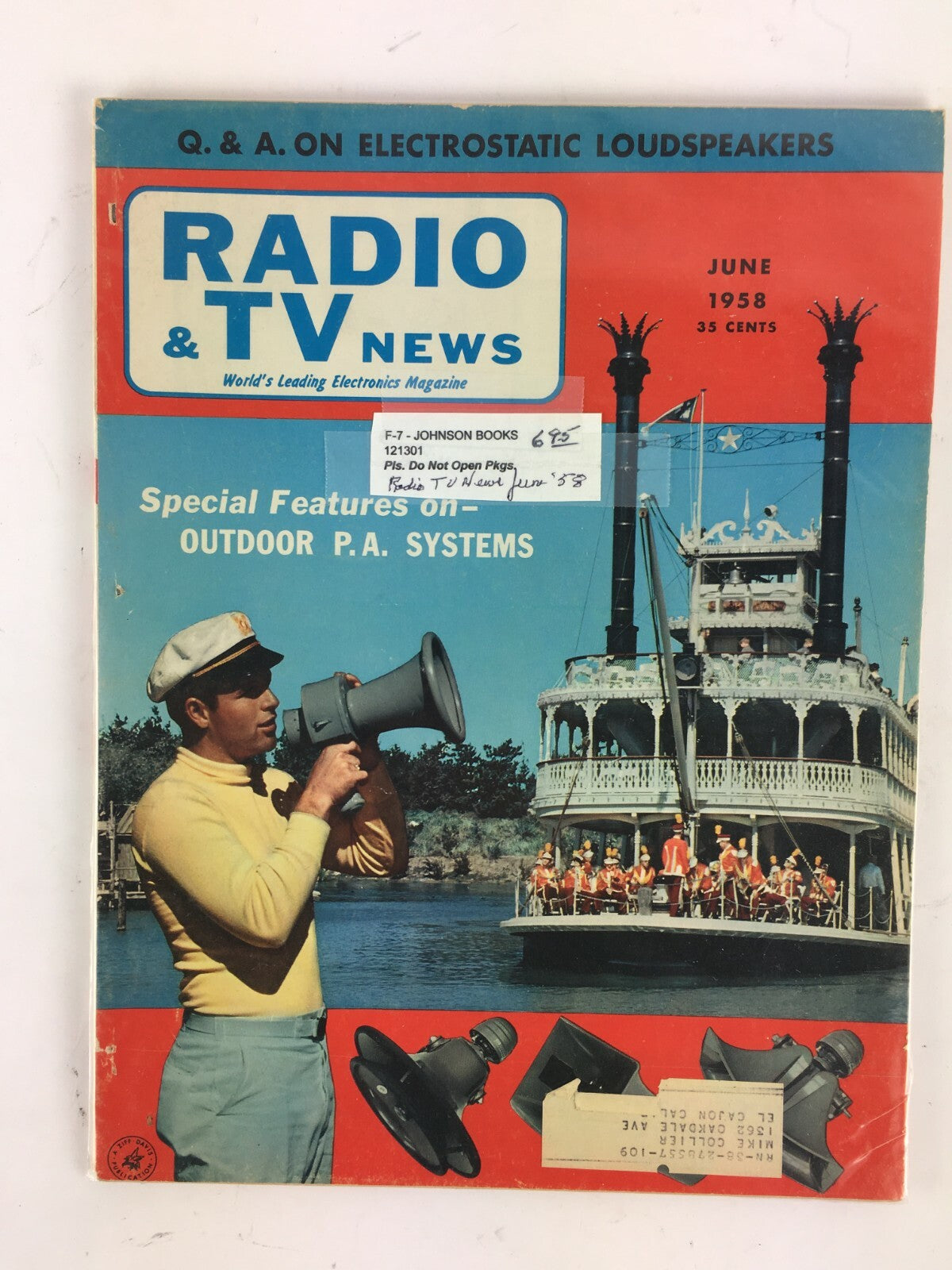 June 1958 Radio Craft Hugo Gernsback Magazine Outdoor P.A. Systems Electrostatic