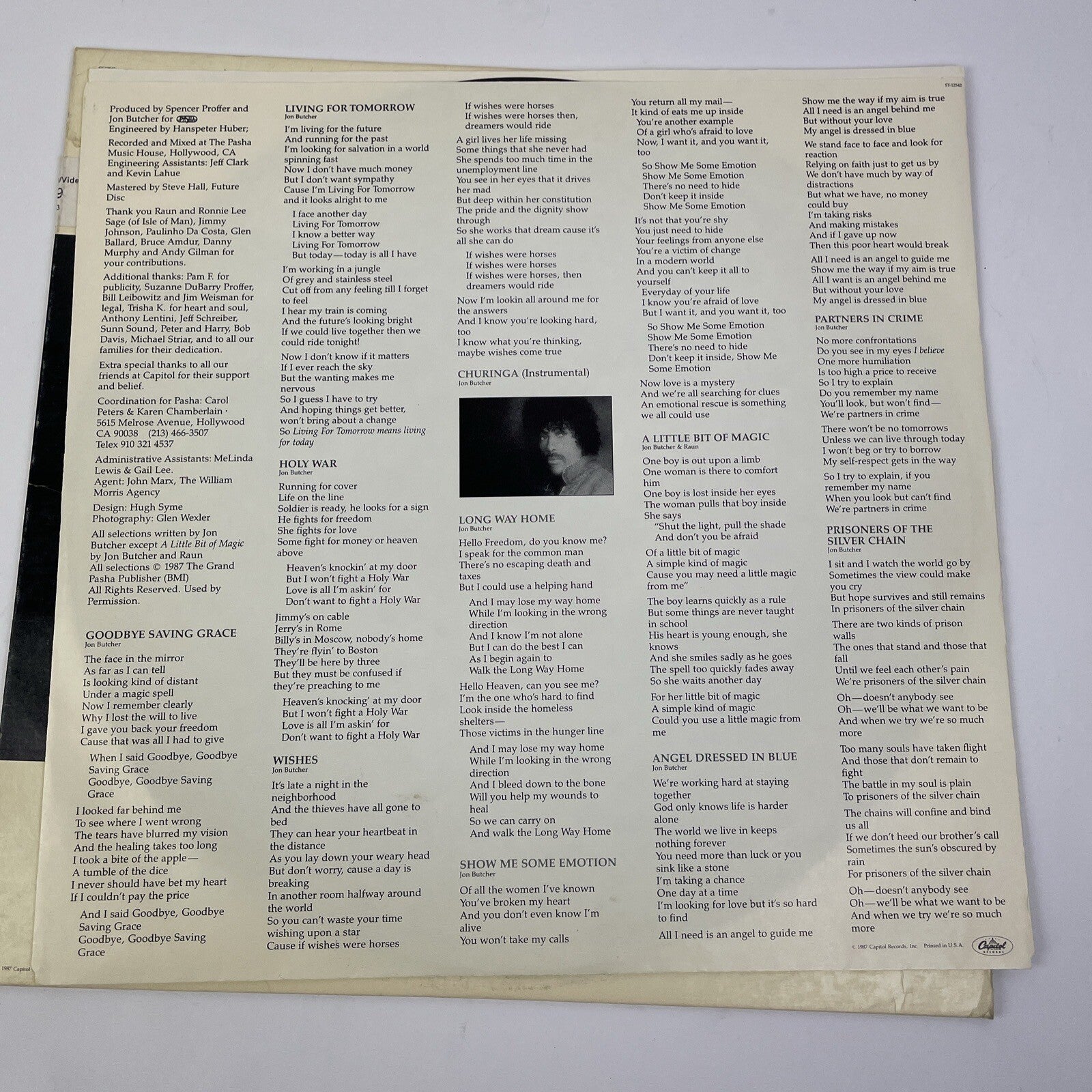 Jon Butcher 'Wishes' LP  Record 12" EMI Capitol Records - Very Good Condition