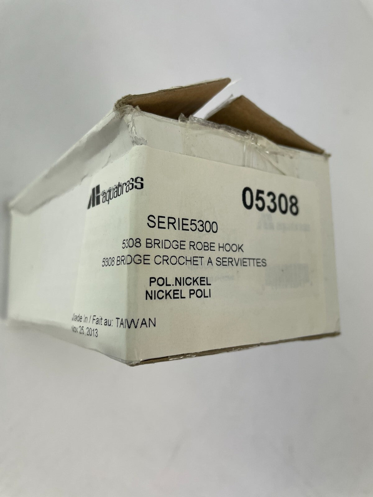 Aquabrass Serie 5300 05308 polished nickel bridge robe hook bathroom accessory