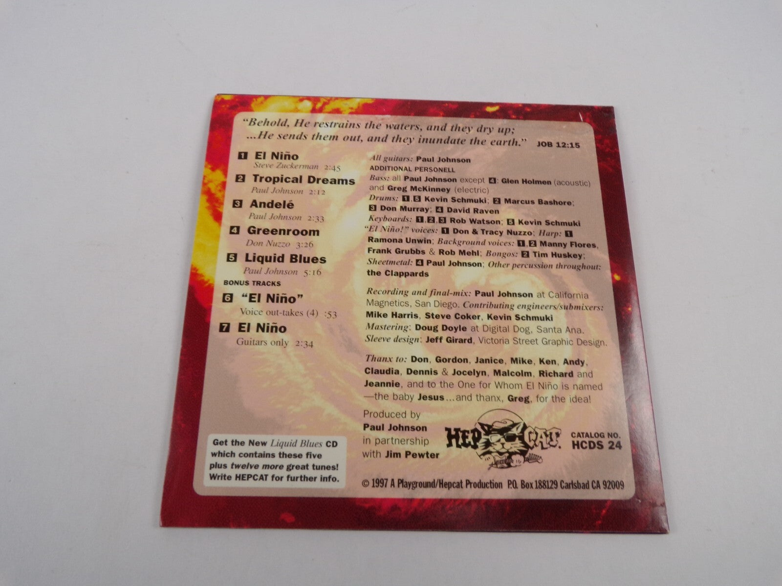 El Nino Paul Johnson El Nino Andele El Nino Liquid Blues Greenroom CD#60
