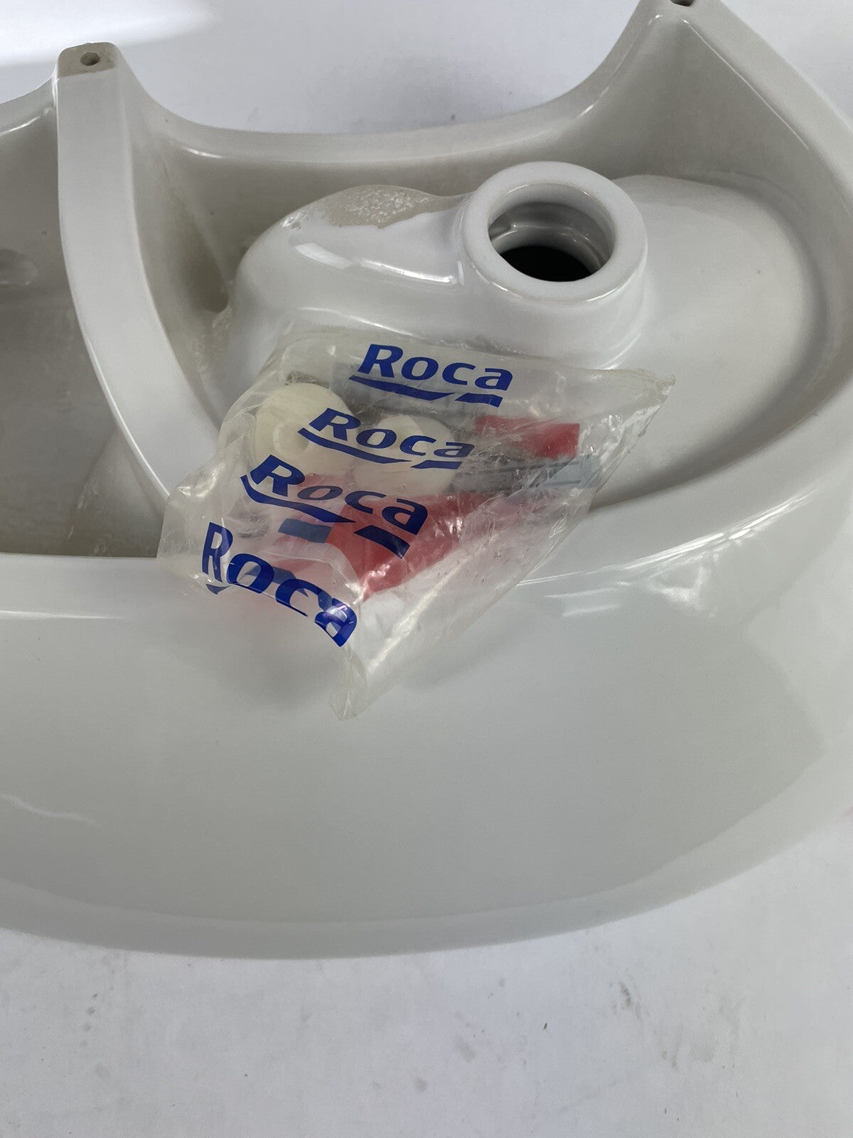 Roca DAMA SENSO-COMPACT Angular washbasin 27" x 17" White Porcelain vessel sink.