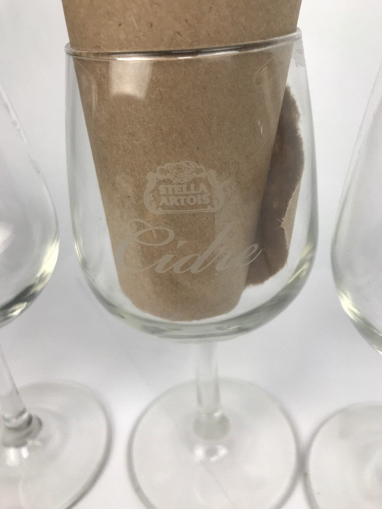 Stella Artois Cidre Taster Glasses, Set of 4.  Mini 6.75 oz glasses, Brand New