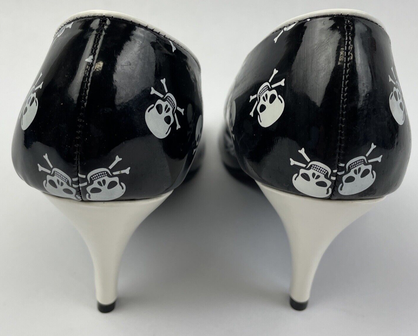 FUNTASMA by PLEASER WHT SKULL Open Toe High Heels Goth/Punk/Cosplay Size 8 US