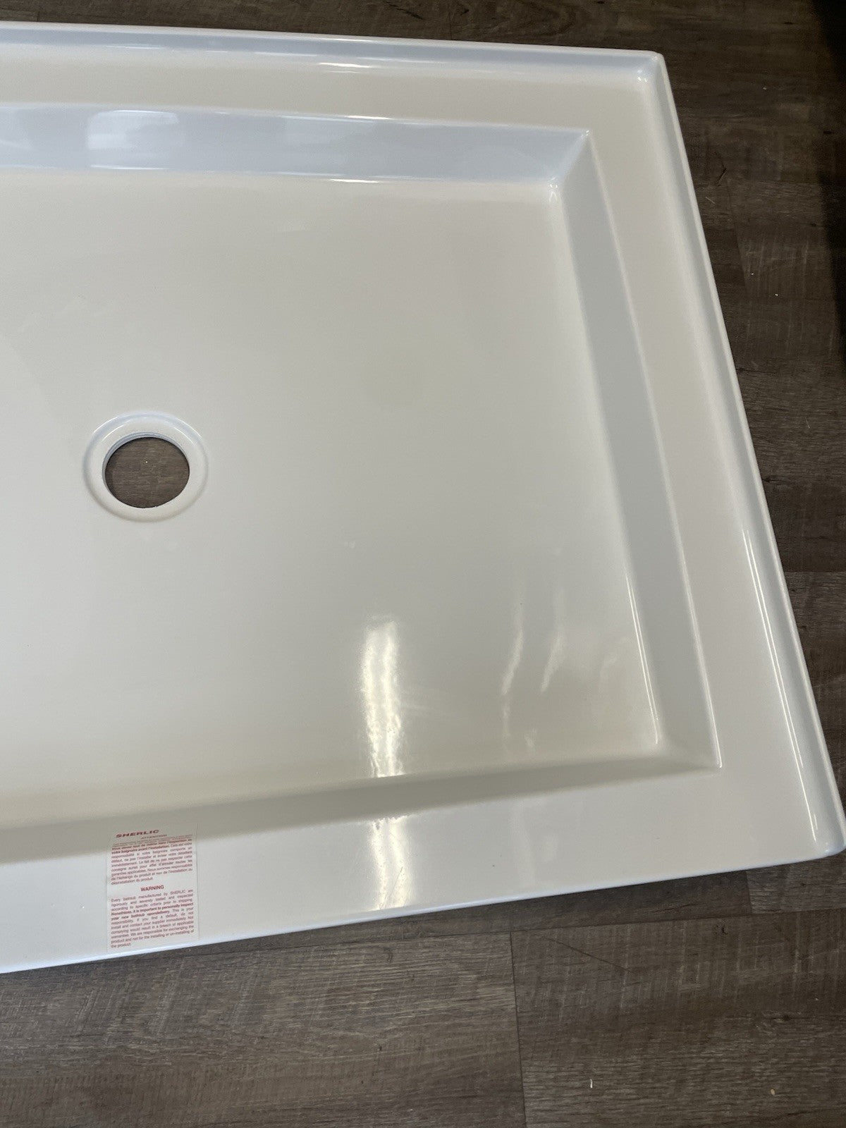 Sherlic 48x36 tile ready shower pan base center drain with 3 flange molded shower base